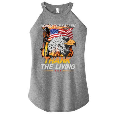 Veteran Honor The Fallen Thank The Living Usa Flag Gift Women's Perfect Tri Rocker Tank