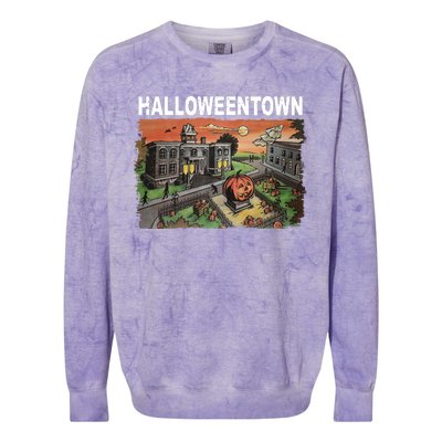 Vintage Halloween Town Colorblast Crewneck Sweatshirt