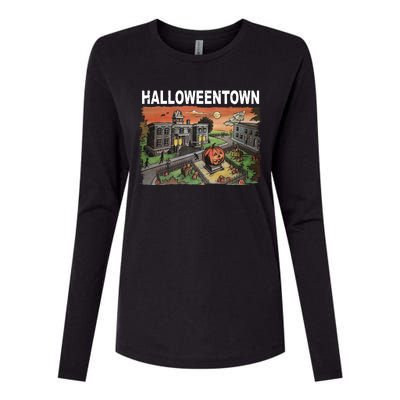 Vintage Halloween Town Womens Cotton Relaxed Long Sleeve T-Shirt