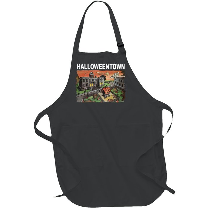 Vintage Halloween Town Full-Length Apron With Pockets