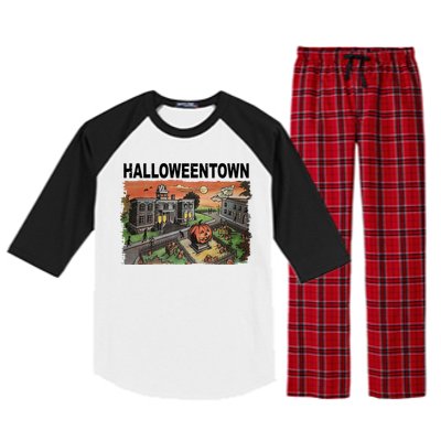 Vintage Halloween Town Raglan Sleeve Pajama Set