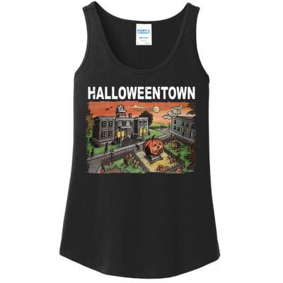 Vintage Halloween Town Ladies Essential Tank