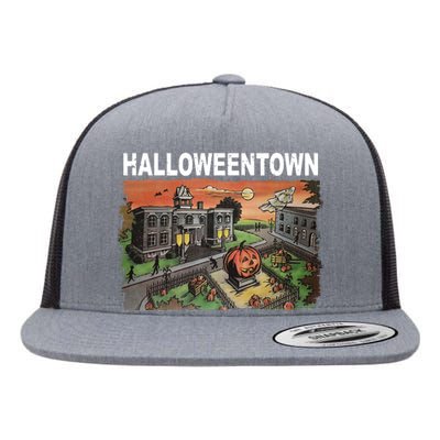 Vintage Halloween Town Flat Bill Trucker Hat