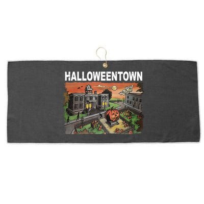 Vintage Halloween Town Large Microfiber Waffle Golf Towel