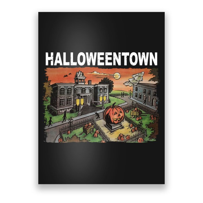Vintage Halloween Town Poster