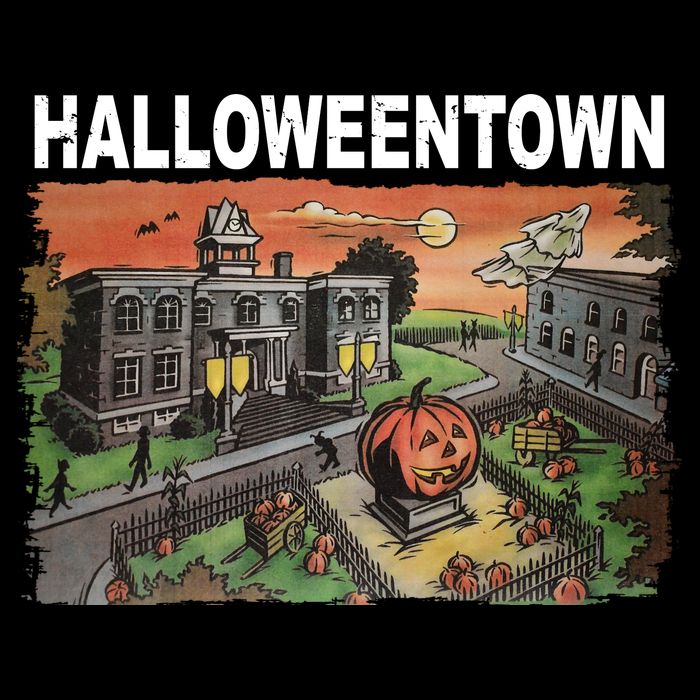 Vintage Halloween Town Poster