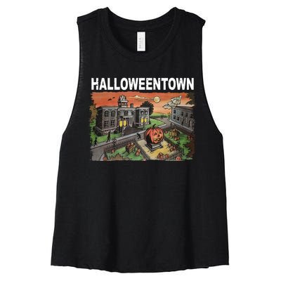 Vintage Halloween Town Women's Racerback Cropped Tank