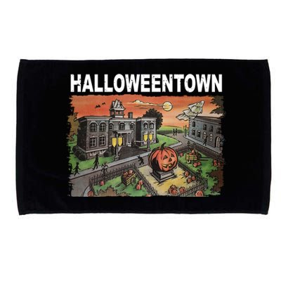 Vintage Halloween Town Microfiber Hand Towel