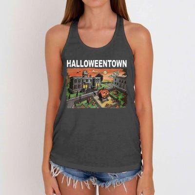 Vintage Halloween Town Women's Knotted Racerback Tank