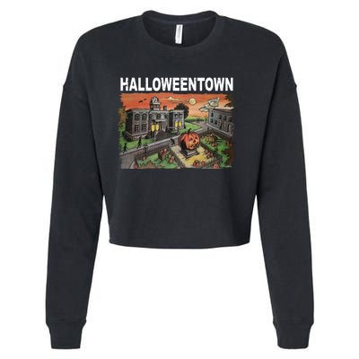 Vintage Halloween Town Cropped Pullover Crew