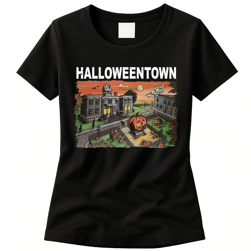 Vintage Halloween Town Womens T-Shirt