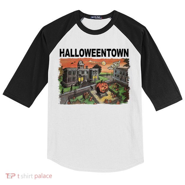 Vintage Halloween Town Kids Colorblock Raglan Jersey