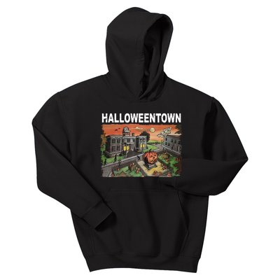 Vintage Halloween Town Kids Hoodie