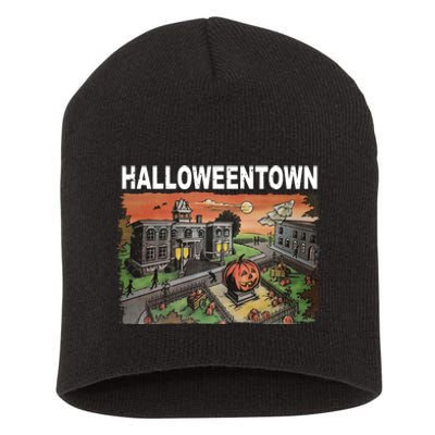 Vintage Halloween Town Short Acrylic Beanie