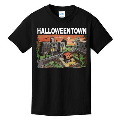 Vintage Halloween Town Kids T-Shirt