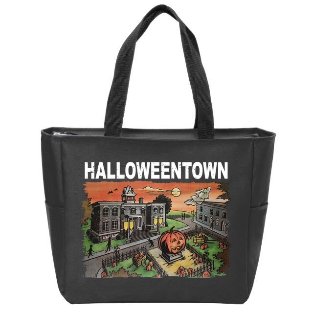 Vintage Halloween Town Zip Tote Bag
