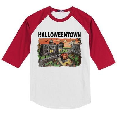 Vintage Halloween Town Kids Colorblock Raglan Jersey