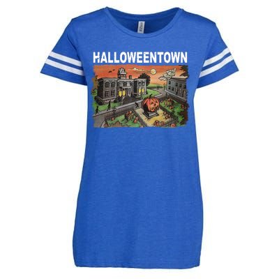 Vintage Halloween Town Enza Ladies Jersey Football T-Shirt