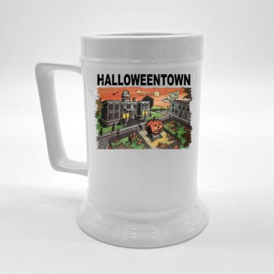 Vintage Halloween Town Beer Stein