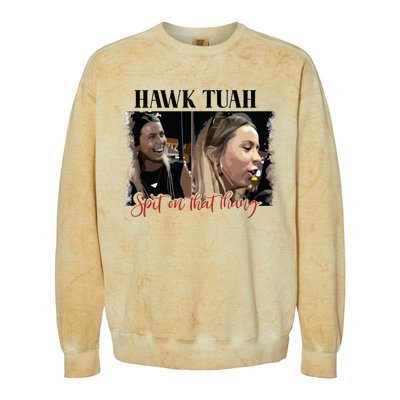 Viral Hawk Tuah Spit On That Thang 2024 Colorblast Crewneck Sweatshirt