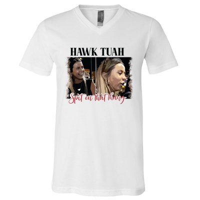 Viral Hawk Tuah Spit On That Thang 2024 V-Neck T-Shirt