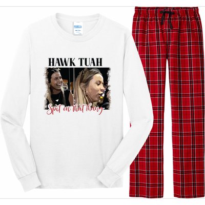 Viral Hawk Tuah Spit On That Thang 2024 Long Sleeve Pajama Set