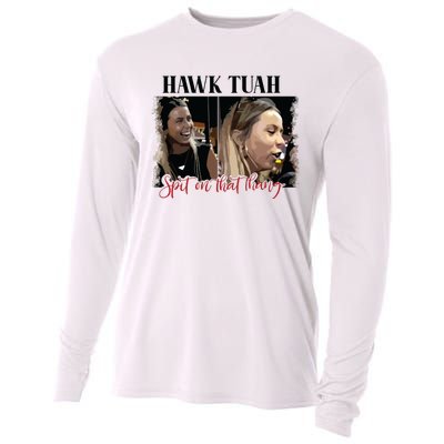 Viral Hawk Tuah Spit On That Thang 2024 Cooling Performance Long Sleeve Crew