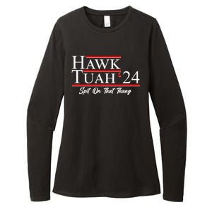 Vote Hawk Tuah 2024 Spit On That Thang Womens CVC Long Sleeve Shirt