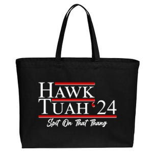 Vote Hawk Tuah 2024 Spit On That Thang Cotton Canvas Jumbo Tote