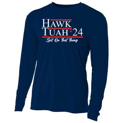 Vote Hawk Tuah 2024 Spit On That Thang Cooling Performance Long Sleeve Crew