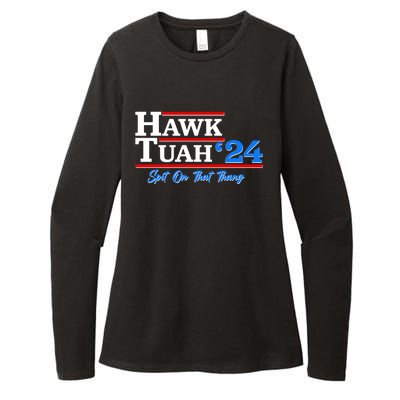 Vote Hawk Tuah 2024 Spit On That Thang Womens CVC Long Sleeve Shirt