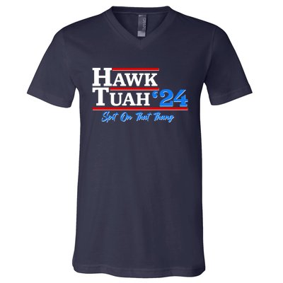 Vote Hawk Tuah 2024 Spit On That Thang V-Neck T-Shirt