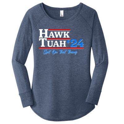 Vote Hawk Tuah 2024 Spit On That Thang Women's Perfect Tri Tunic Long Sleeve Shirt