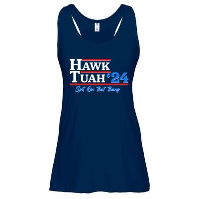 Vote Hawk Tuah 2024 Spit On That Thang Ladies Essential Flowy Tank