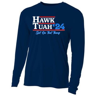 Vote Hawk Tuah 2024 Spit On That Thang Cooling Performance Long Sleeve Crew