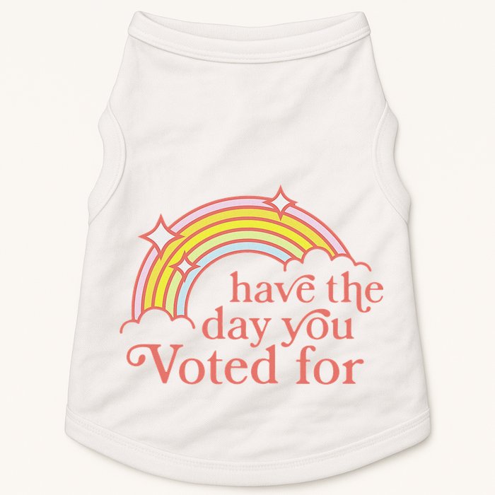 Vintage Have The Day You Voted For Retro Rainbow Doggie Tank
