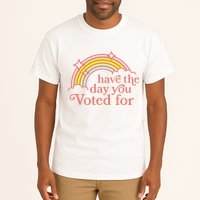 Vintage Have The Day You Voted For Retro Rainbow Tall T-Shirt