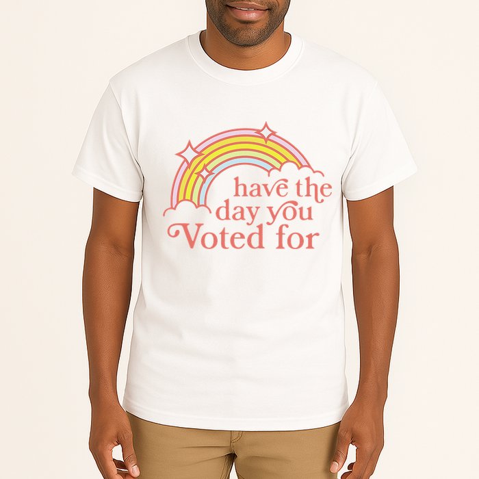 Vintage Have The Day You Voted For Retro Rainbow Tall T-Shirt