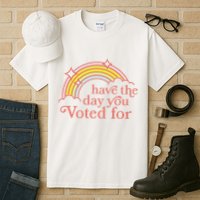 Vintage Have The Day You Voted For Retro Rainbow Tall T-Shirt