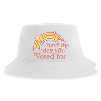 Vintage Have The Day You Voted For Retro Rainbow Sustainable Bucket Hat