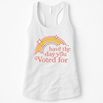 Vintage Have The Day You Voted For Retro Rainbow Womens Tank Top