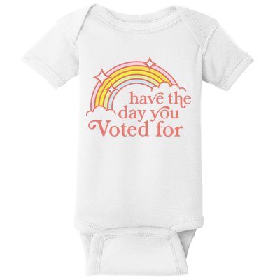 Vintage Have The Day You Voted For Retro Rainbow Baby Bodysuit