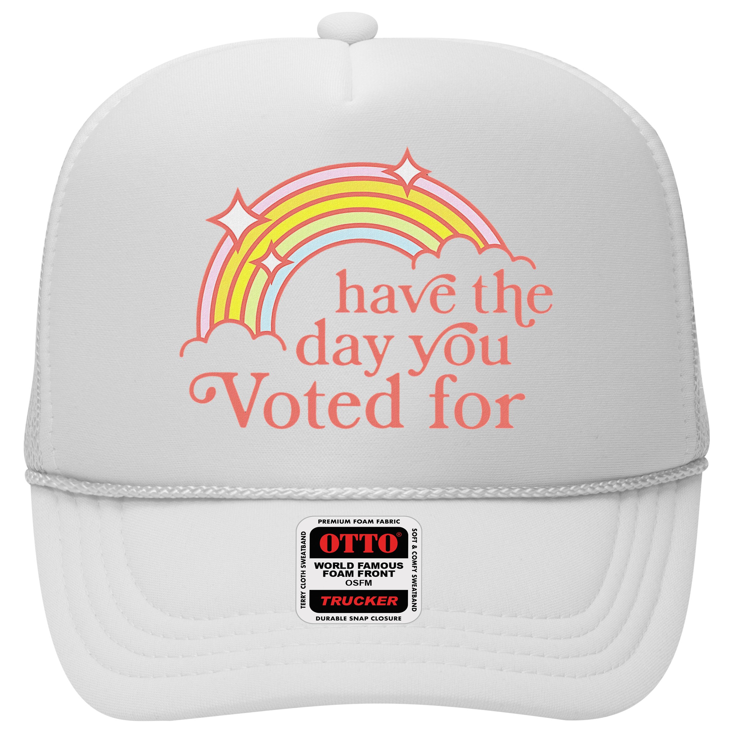 Vintage Have The Day You Voted For Retro Rainbow Hat