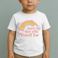 Vintage Have The Day You Voted For Retro Rainbow Toddler T-Shirt