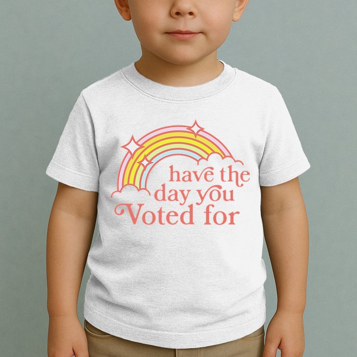 Vintage Have The Day You Voted For Retro Rainbow Toddler T-Shirt