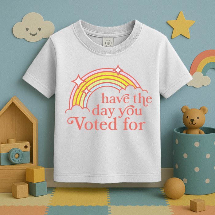Vintage Have The Day You Voted For Retro Rainbow Toddler T-Shirt