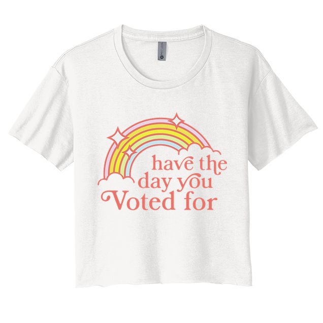 Vintage Have The Day You Voted For Retro Rainbow Crop Top