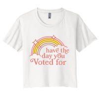 Vintage Have The Day You Voted For Retro Rainbow Crop Top