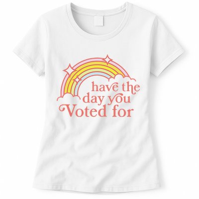 Vintage Have The Day You Voted For Retro Rainbow Womens T-Shirt