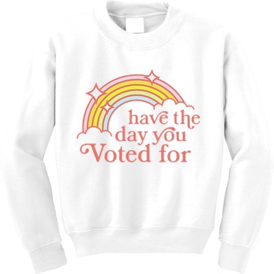 Vintage Have The Day You Voted For Retro Rainbow Kids Sweatshirt